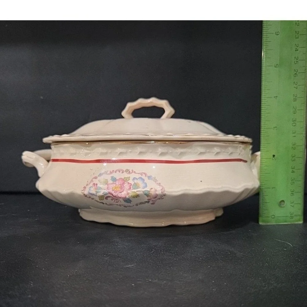 Crooksville China‎ Soup Tureen #645, Vintage Lidded Serving Bowl, Vegetable Dish